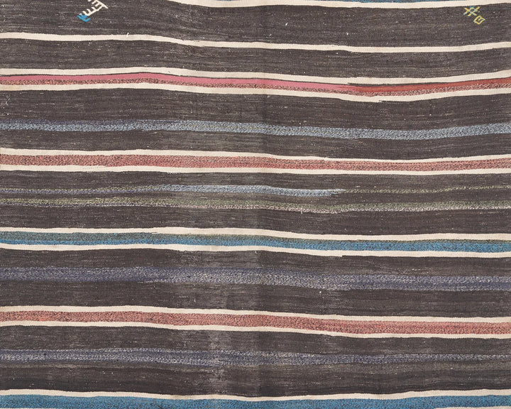 Multicolor Turkish Kilim Rug 6'5" x 9'2" Flat-Weave | No. VR83995