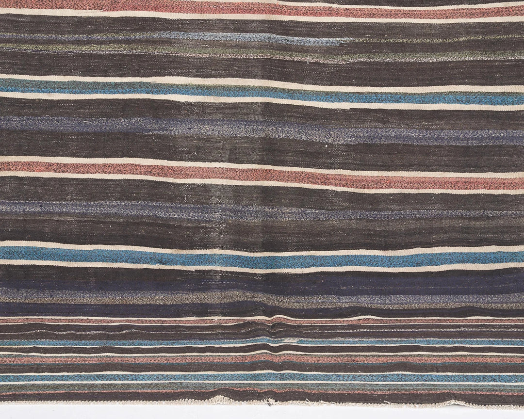 Multicolor Turkish Kilim Rug 6'5" x 9'2" Flat-Weave | No. VR83995