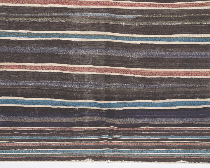 Multicolor Turkish Kilim Rug 6'5" x 9'2" Flat-Weave | No. VR83995