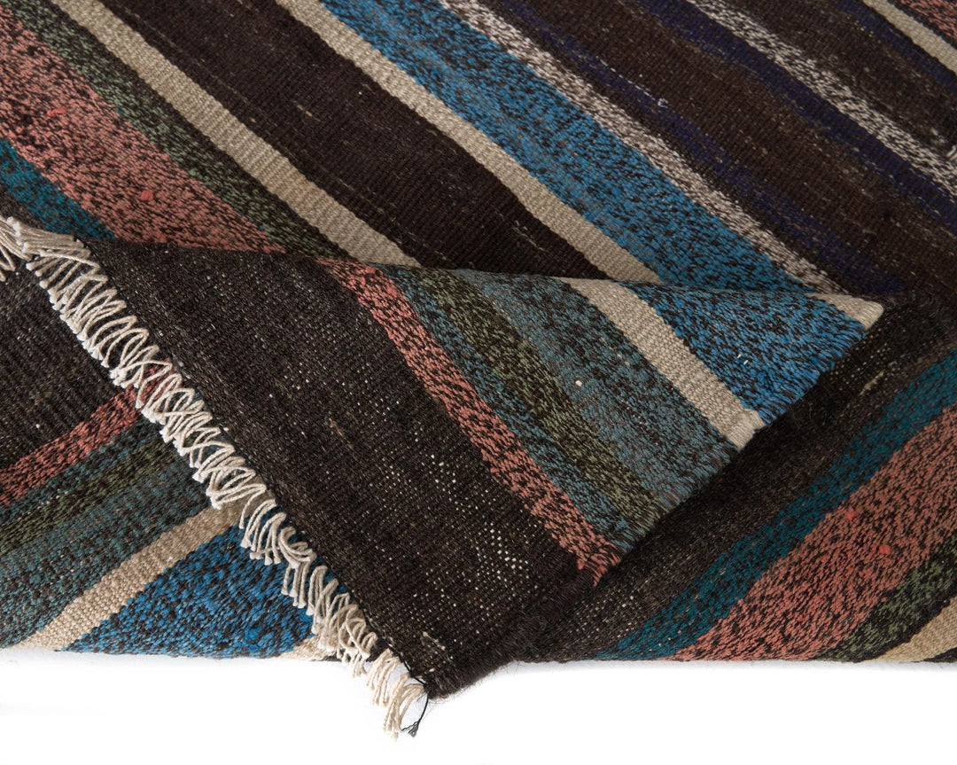 Multicolor Turkish Kilim Rug 6'5" x 9'2" Flat-Weave | No. VR83995
