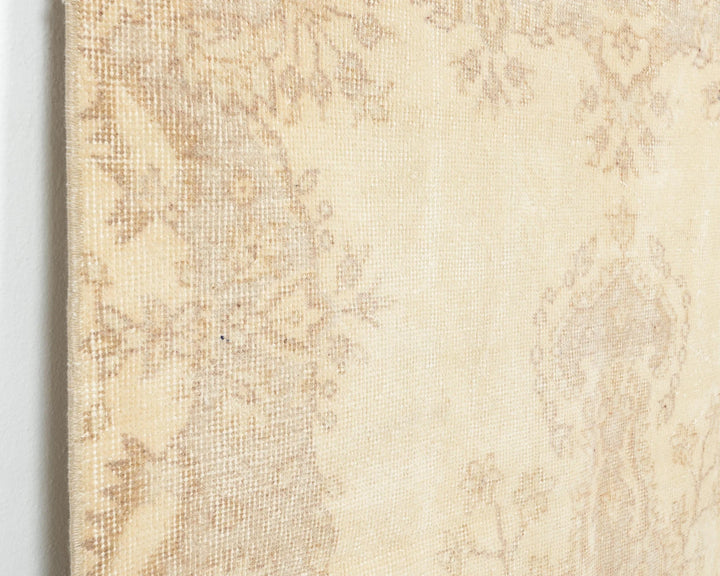Beige Turkish Oushak Rug 6'9" x 3'10" Hand-Knotted | No. VR84030