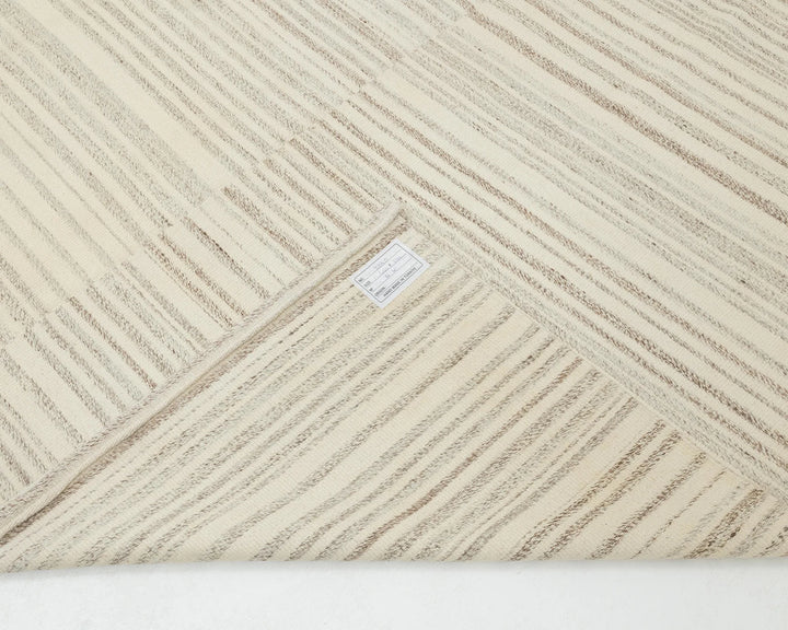Beige Turkish Kilim Rug 10' 2" x 13' 7" Flat-Weave | No. VR84033