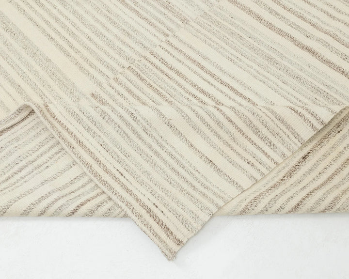 Beige Turkish Kilim Rug 10' 2" x 13' 7" Flat-Weave | No. VR84033