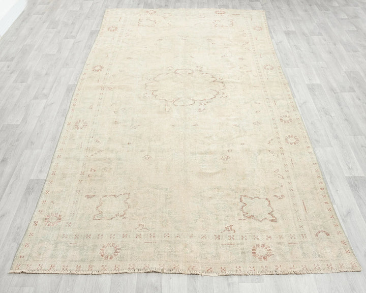 Beige Turkish Oushak Rug 5'10" x 10'2" Hand-Knotted view 9