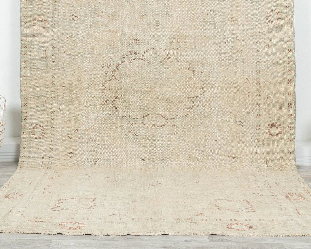 Beige Turkish Oushak Rug 5'10" x 10'2" Hand-Knotted view