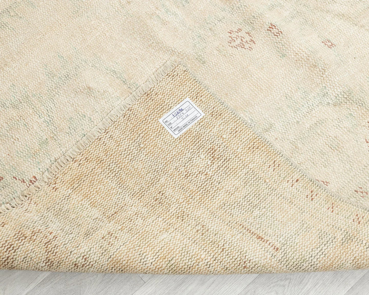 Beige Turkish Oushak Rug 5'10" x 10'2" Hand-Knotted texture