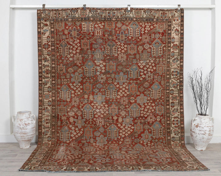 Multicolor Turkish Oushak Rug 7' 3" x 9' 10" Hand-Knotted | No. VR84185