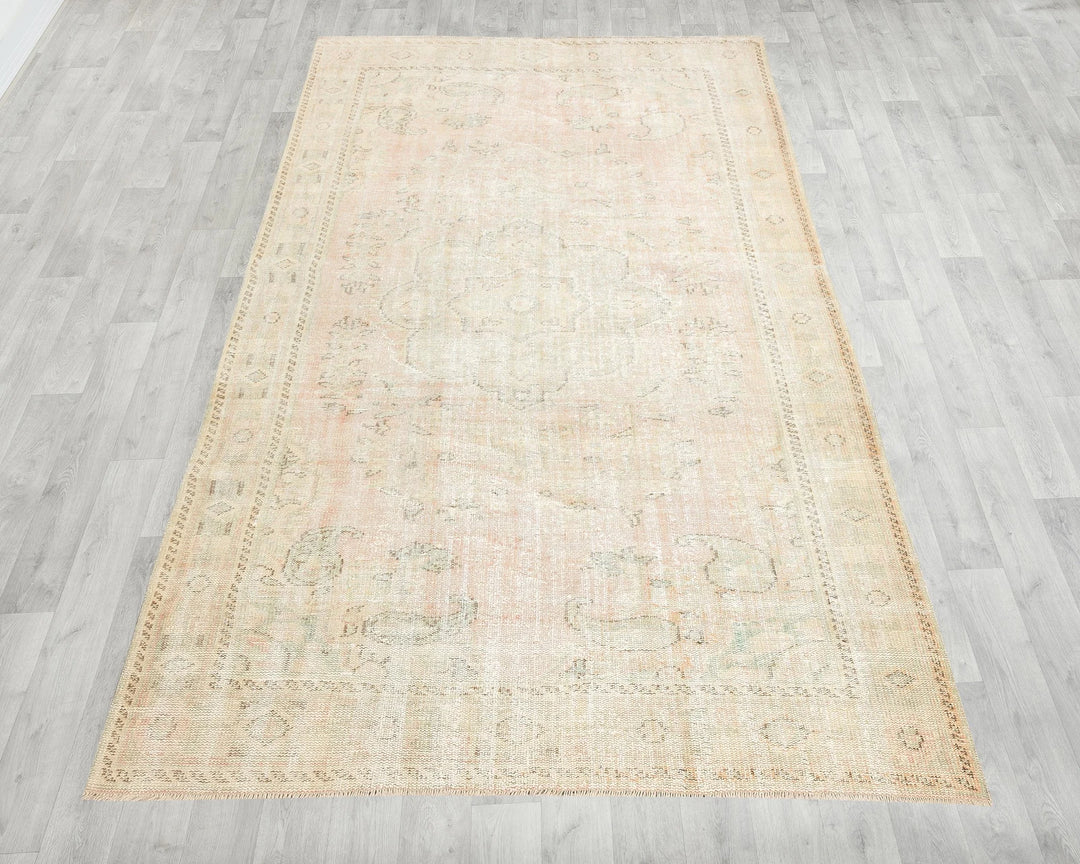 Multicolor Turkish Oushak Rug 5' 9" x 9' 8" Hand-Knotted | No. VR84212