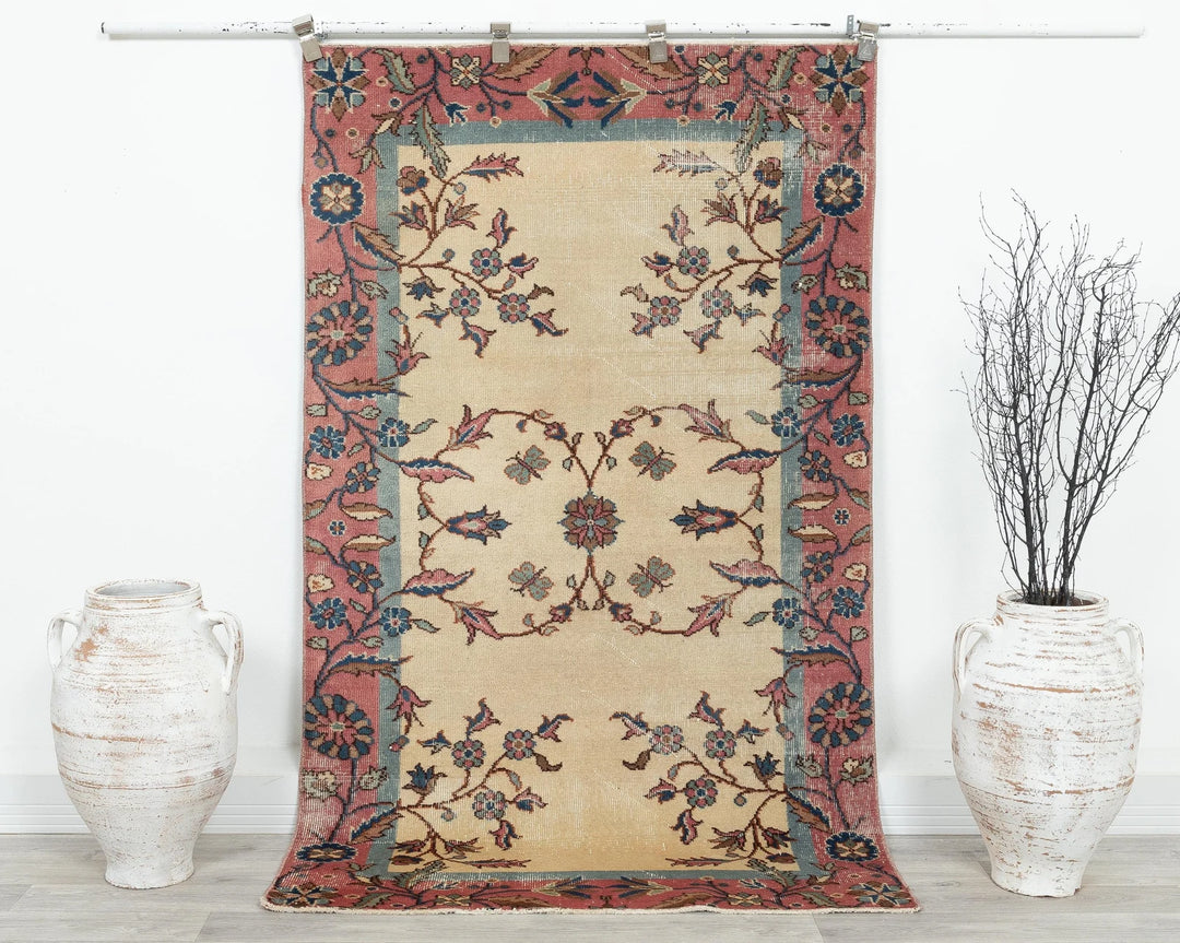 Multicolor Turkish Oushak Rug 3' 7" x 6' 2" Hand-Knotted | No. VR84415