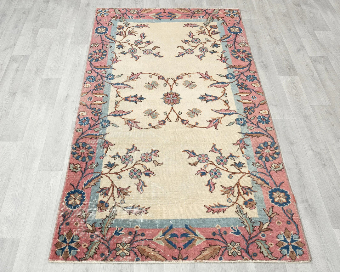 Multicolor Turkish Oushak Rug 3' 7" x 6' 2" Hand-Knotted | No. VR84415