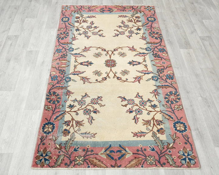 Multicolor Turkish Oushak Rug 3' 7" x 6' 2" Hand-Knotted | No. VR84415
