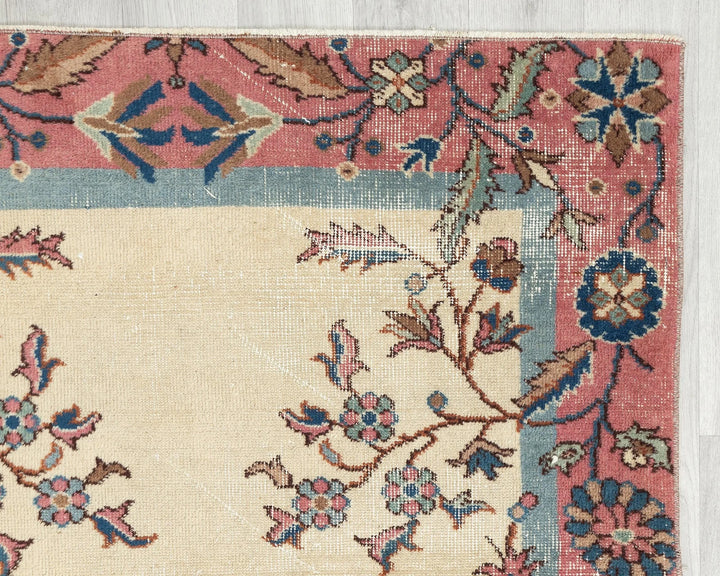 Multicolor Turkish Oushak Rug 3' 7" x 6' 2" Hand-Knotted | No. VR84415