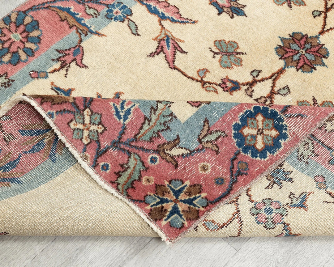 Multicolor Turkish Oushak Rug 3' 7" x 6' 2" Hand-Knotted | No. VR84415