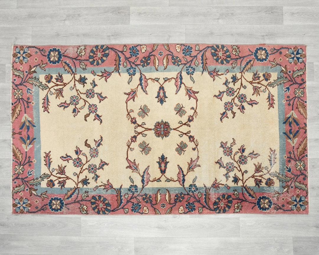 Multicolor Turkish Oushak Rug 3' 7" x 6' 2" Hand-Knotted | No. VR84415