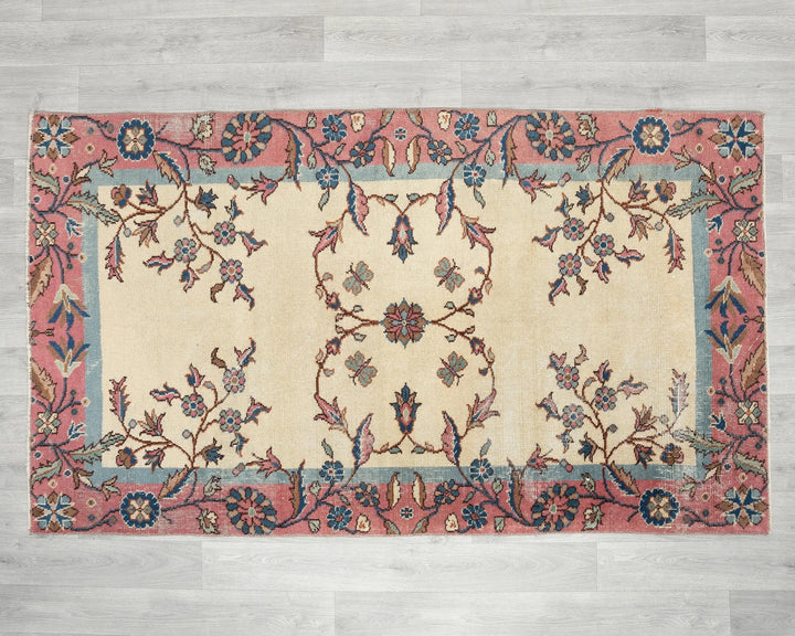 Multicolor Turkish Oushak Rug 3' 7" x 6' 2" Hand-Knotted | No. VR84415