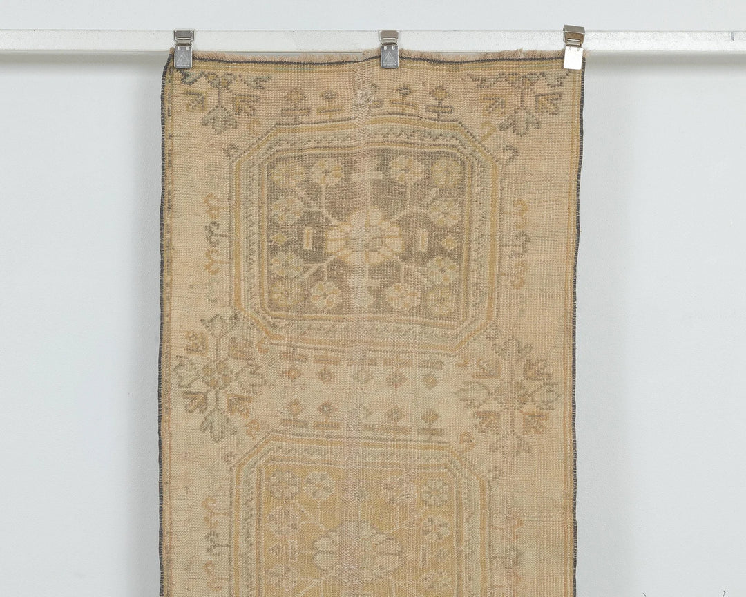 Beige Turkish Oushak Rug 2'7" x 9'10" Hand-Knotted view