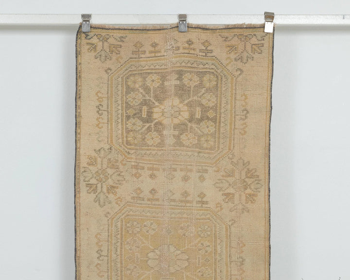 Beige Turkish Oushak Rug 2'7" x 9'10" Hand-Knotted view
