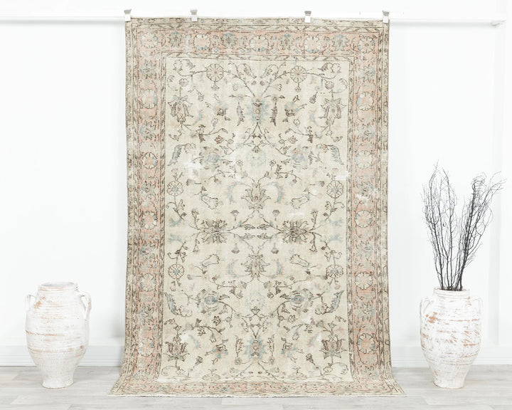 Multicolor Turkish Oushak Rug 4'11" x 7'11" Hand-Knotted | No. VR84602