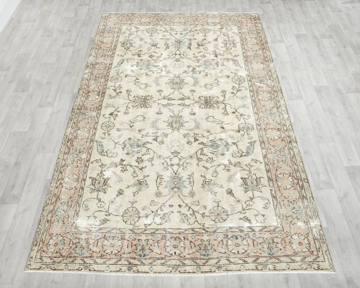 Multicolor Turkish Oushak Rug 4'11" x 7'11" Hand-Knotted | No. VR84602