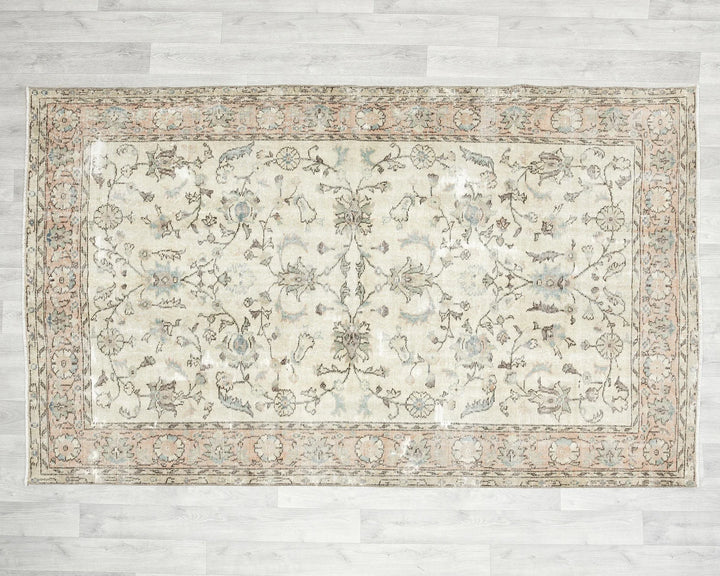Multicolor Turkish Oushak Rug 4'11" x 7'11" Hand-Knotted | No. VR84602