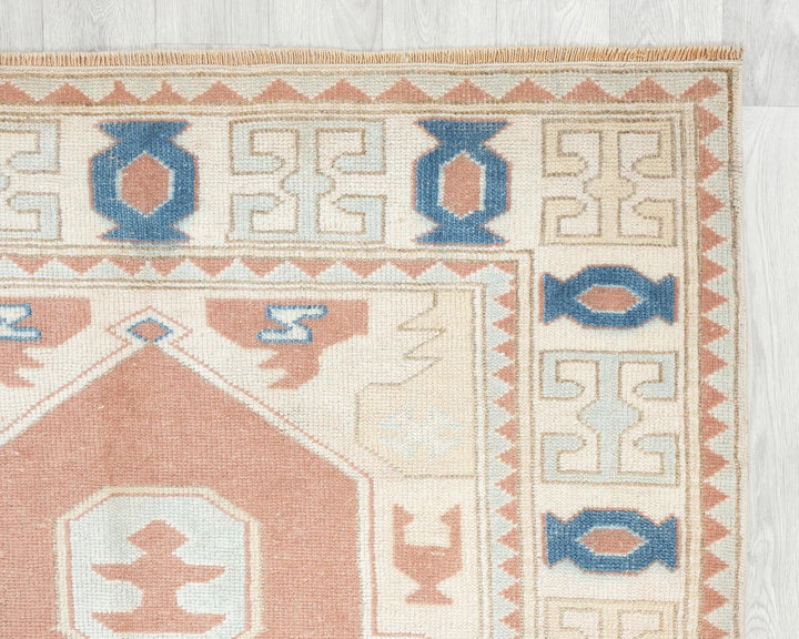 Multicolor Turkish Oushak Rug 6' 3" x 4' 4" Hand-Knotted | No. VR84631