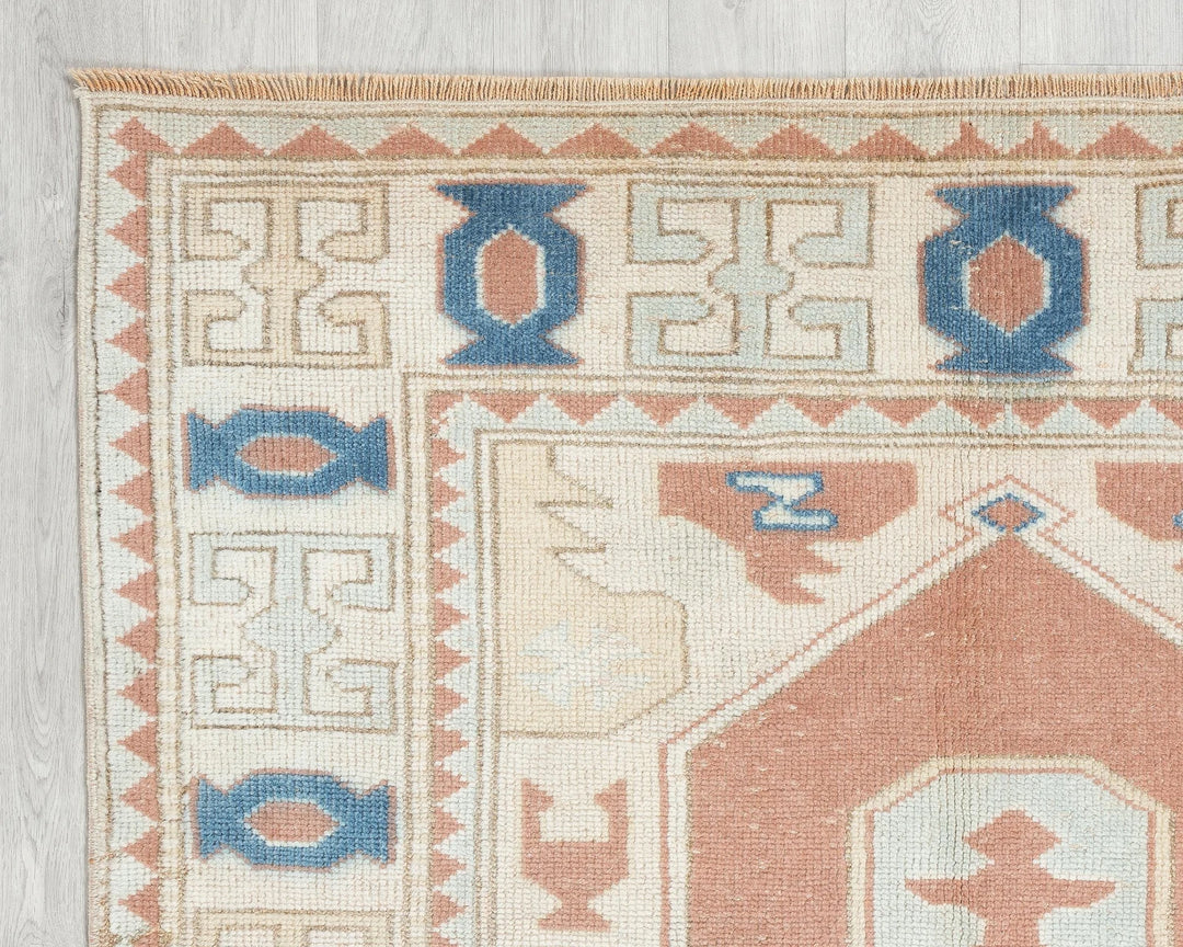 Multicolor Turkish Oushak Rug 6' 3" x 4' 4" Hand-Knotted | No. VR84631