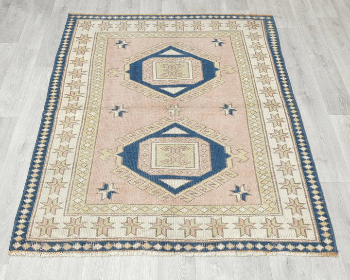 Multicolor Turkish Oushak Rug 4'7" x 7' Hand-Knotted | No. VR84784