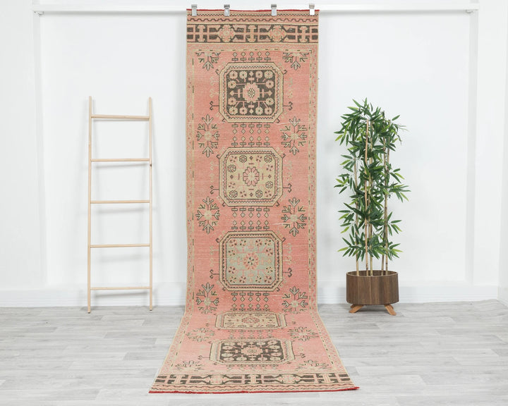 Multicolor Turkish Oushak Rug 3' x 11' 2" Hand-Knotted | No. VR84808