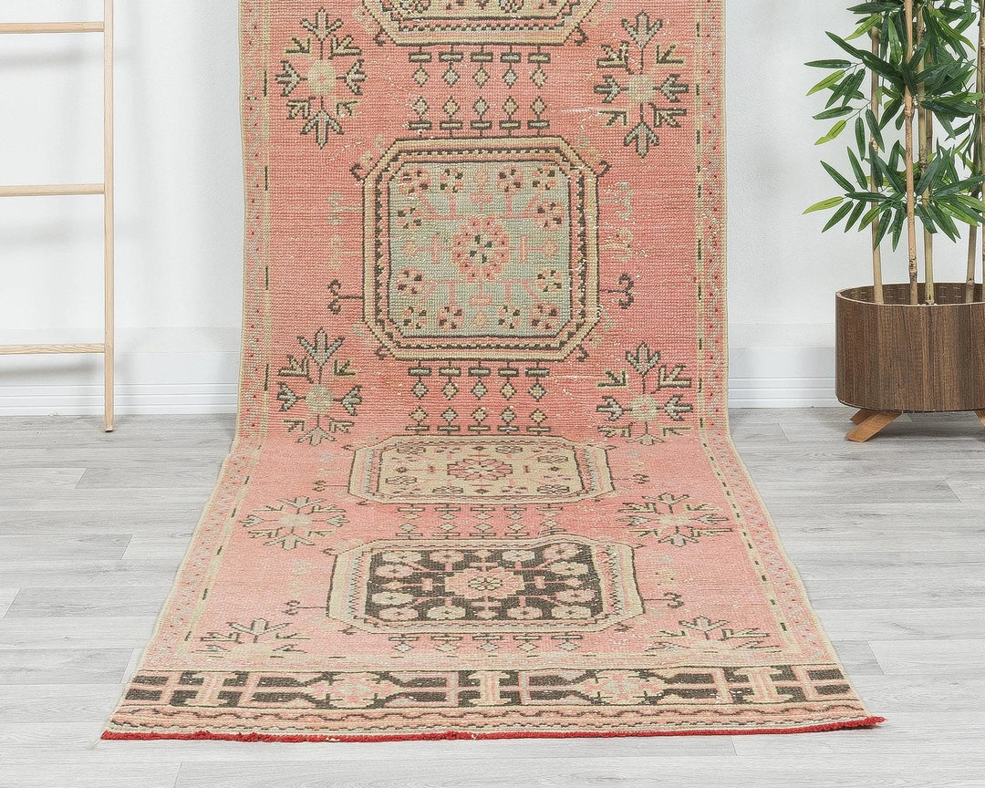 Multicolor Turkish Oushak Rug 3' x 11' 2" Hand-Knotted | No. VR84808