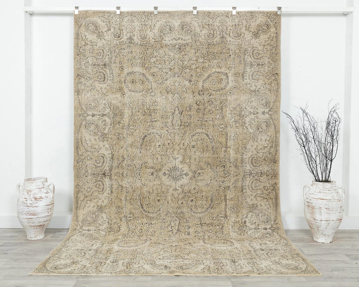 Multicolor Turkish Oushak Rug 6'5" x 9'8" Hand-Knotted | No. VR84821