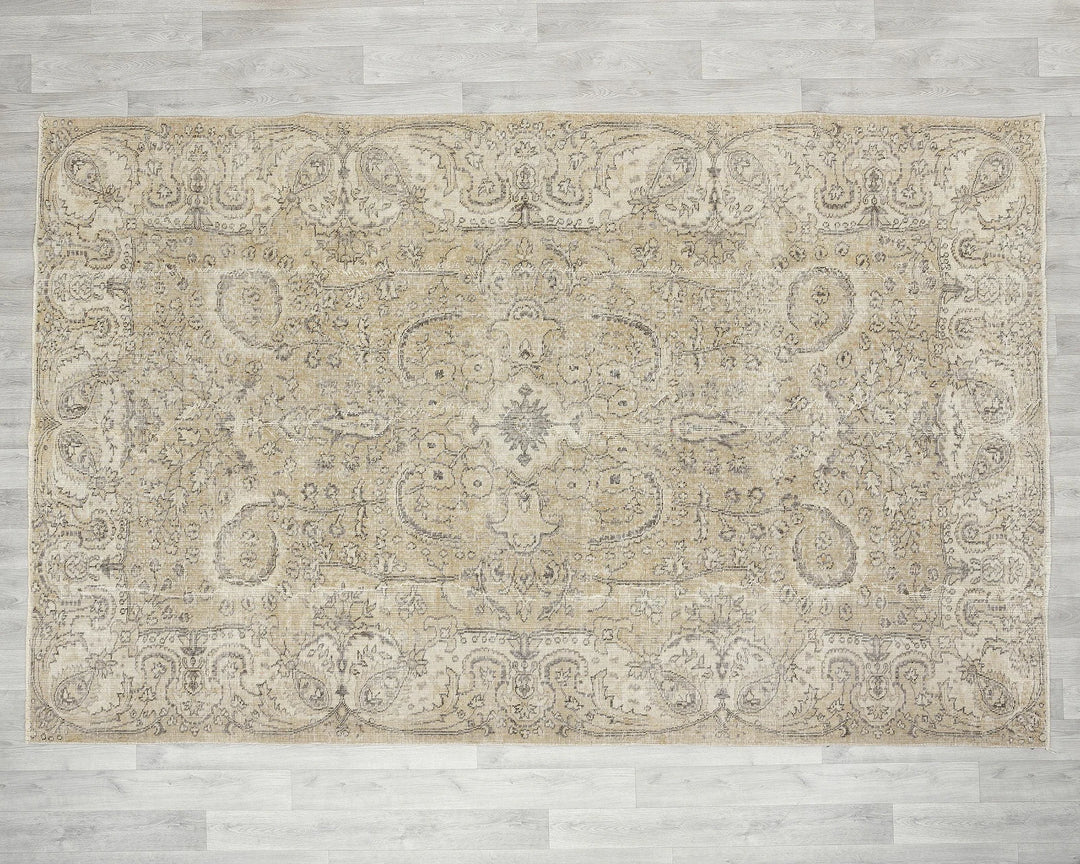 Multicolor Turkish Oushak Rug 6'5" x 9'8" Hand-Knotted | No. VR84821