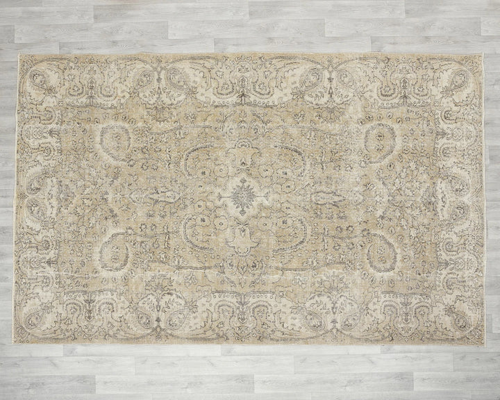 Multicolor Turkish Oushak Rug 6'5" x 9'8" Hand-Knotted | No. VR84821