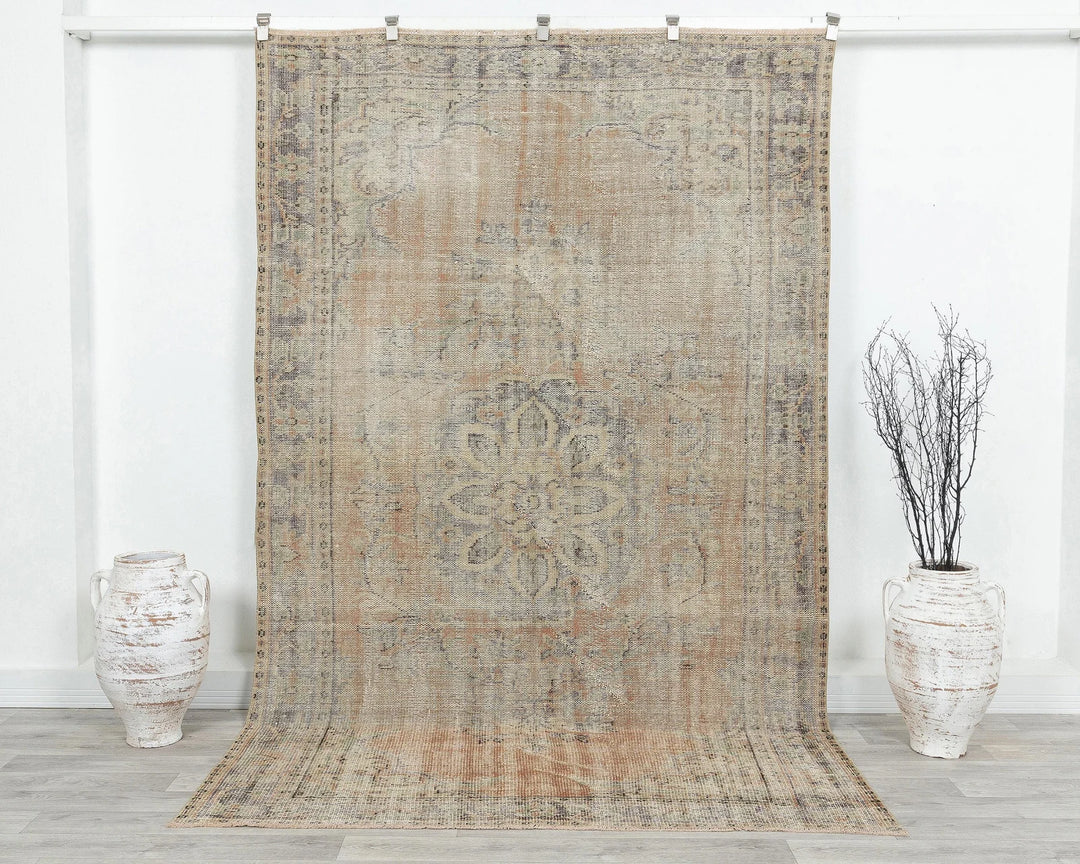Multicolor Turkish Oushak Rug 5' 8" x 9' Hand-Knotted | No. VR84867