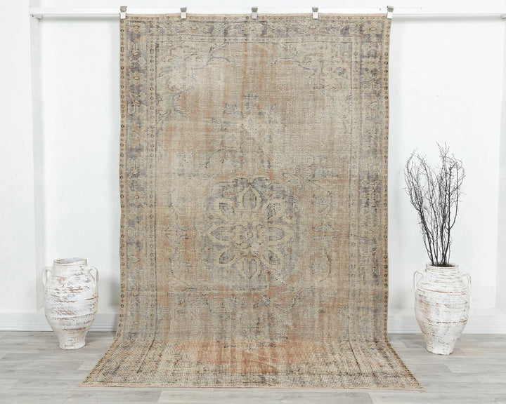 Multicolor Turkish Oushak Rug 5' 8" x 9' Hand-Knotted | No. VR84867