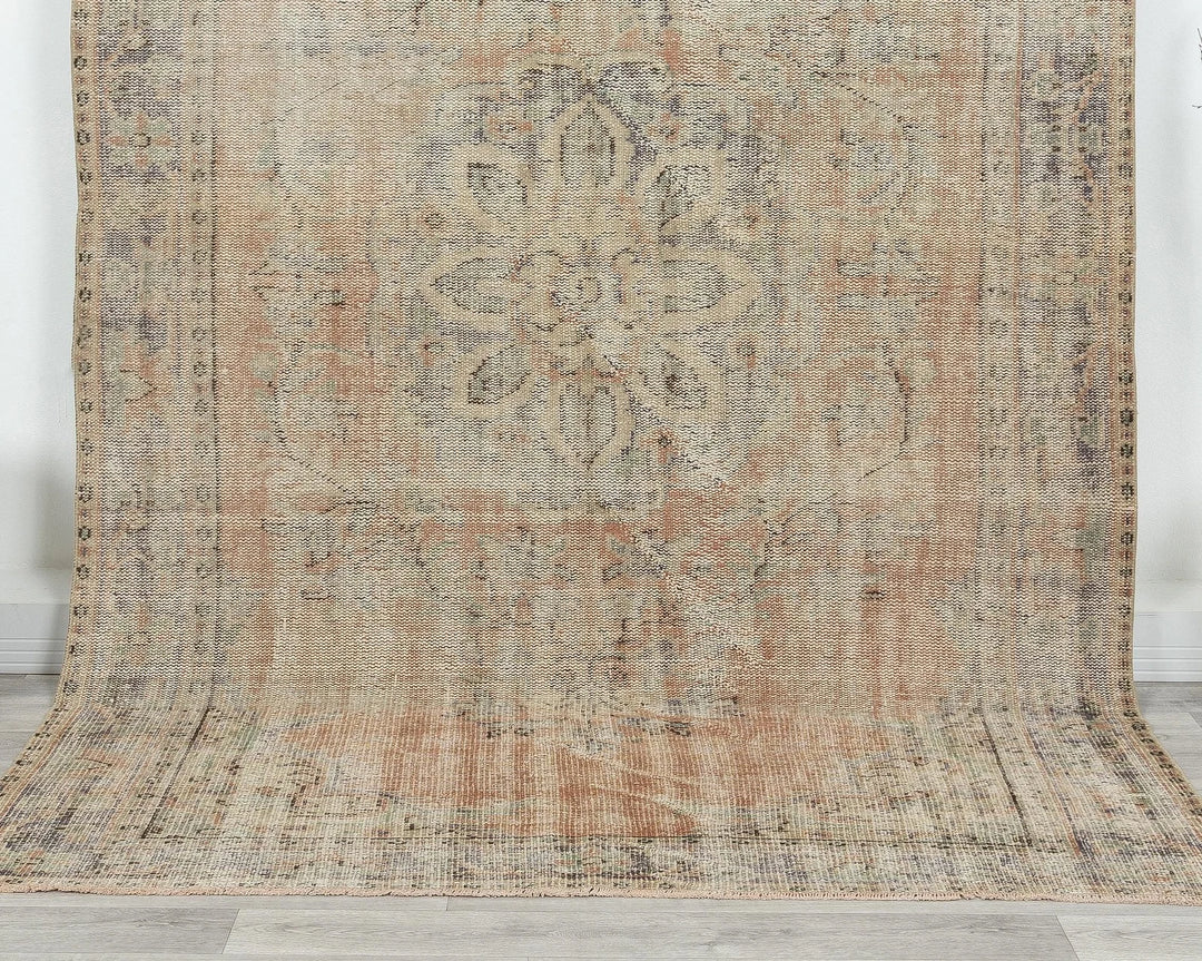 Multicolor Turkish Oushak Rug 5' 8" x 9' Hand-Knotted | No. VR84867