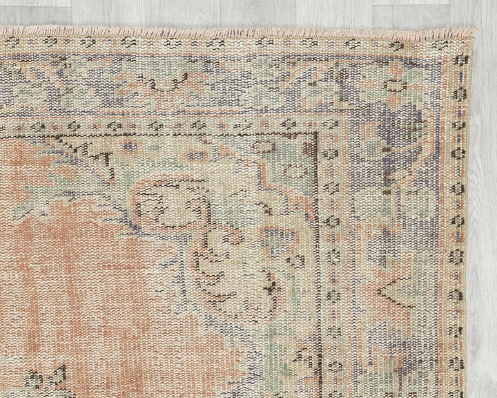Multicolor Turkish Oushak Rug 5' 8" x 9' Hand-Knotted | No. VR84867