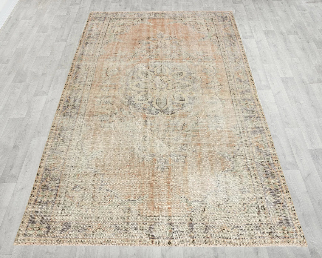 Multicolor Turkish Oushak Rug 5' 8" x 9' Hand-Knotted | No. VR84867