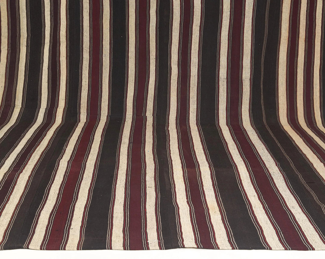 Brown Turkish Kilim Rug 9' 1" x 13' Flat-Weave | No. VR84921