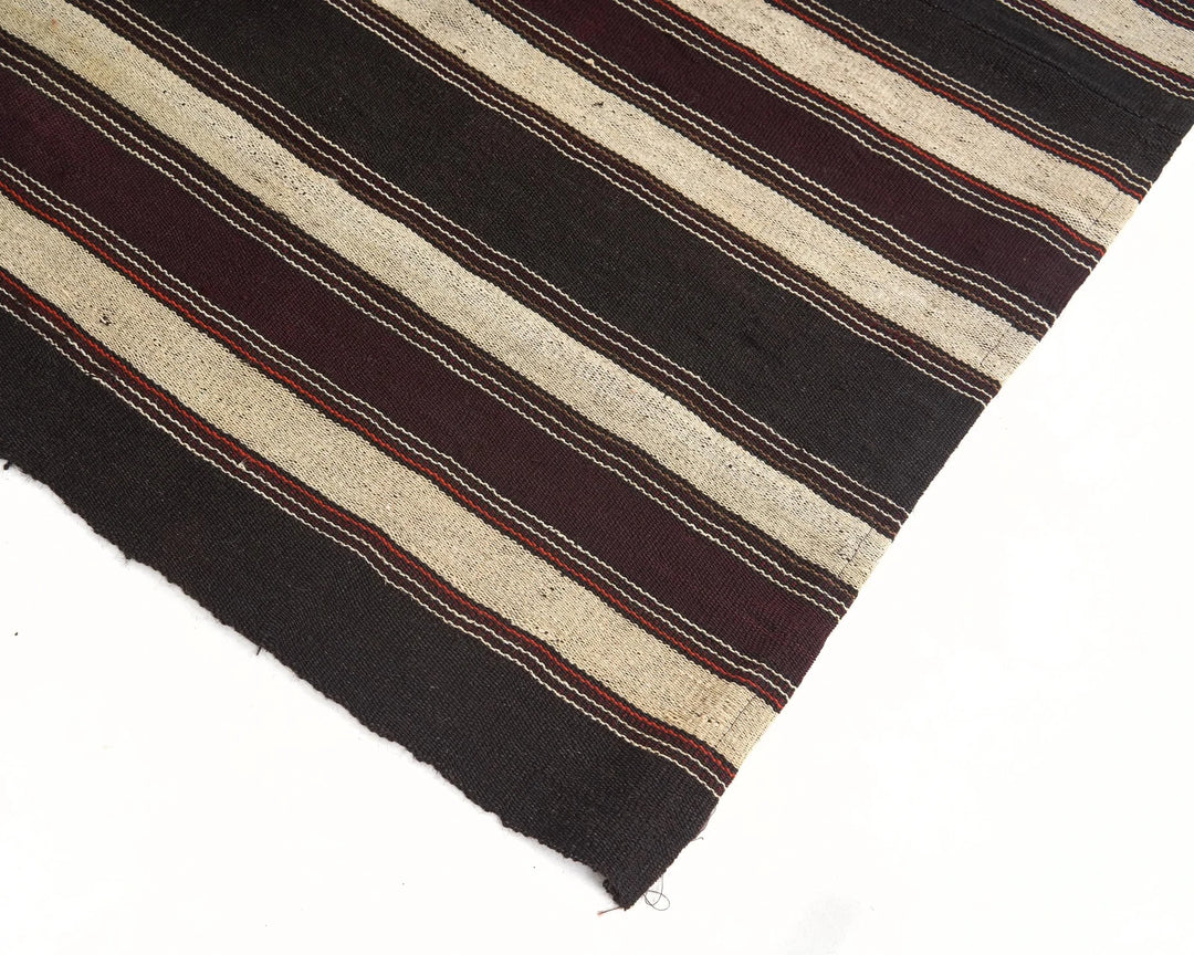 Brown Turkish Kilim Rug 9' 1" x 13' Flat-Weave | No. VR84921