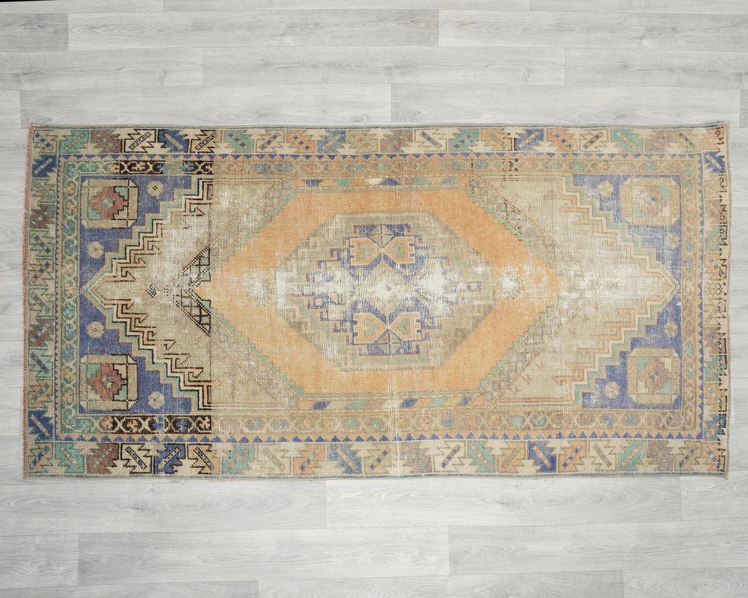 Multicolor Turkish Oushak Rug 3' 2" x 6' 5" Hand-Knotted | No. VR84966