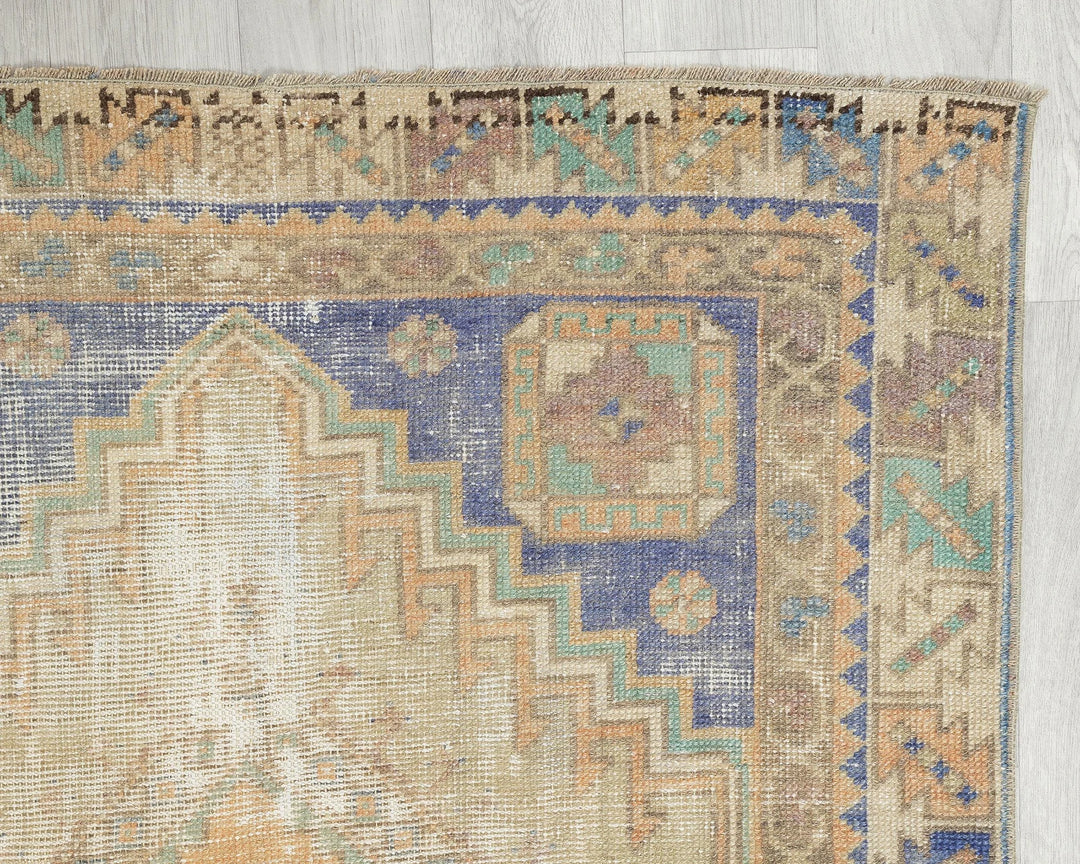 Multicolor Turkish Oushak Rug 3' 2" x 6' 5" Hand-Knotted | No. VR84966