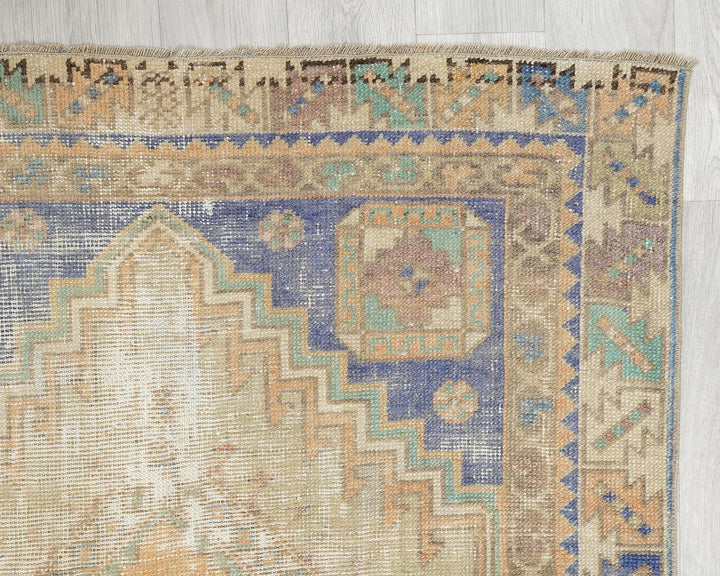 Multicolor Turkish Oushak Rug 3' 2" x 6' 5" Hand-Knotted | No. VR84966