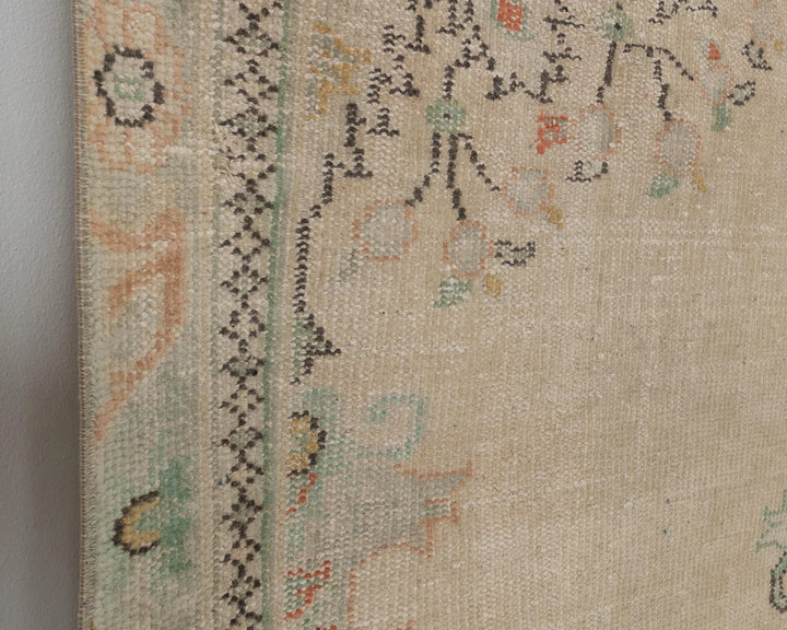 Beige Turkish Oushak Rug 6' 3" x 9' 8" Hand-Knotted | No. VR85066