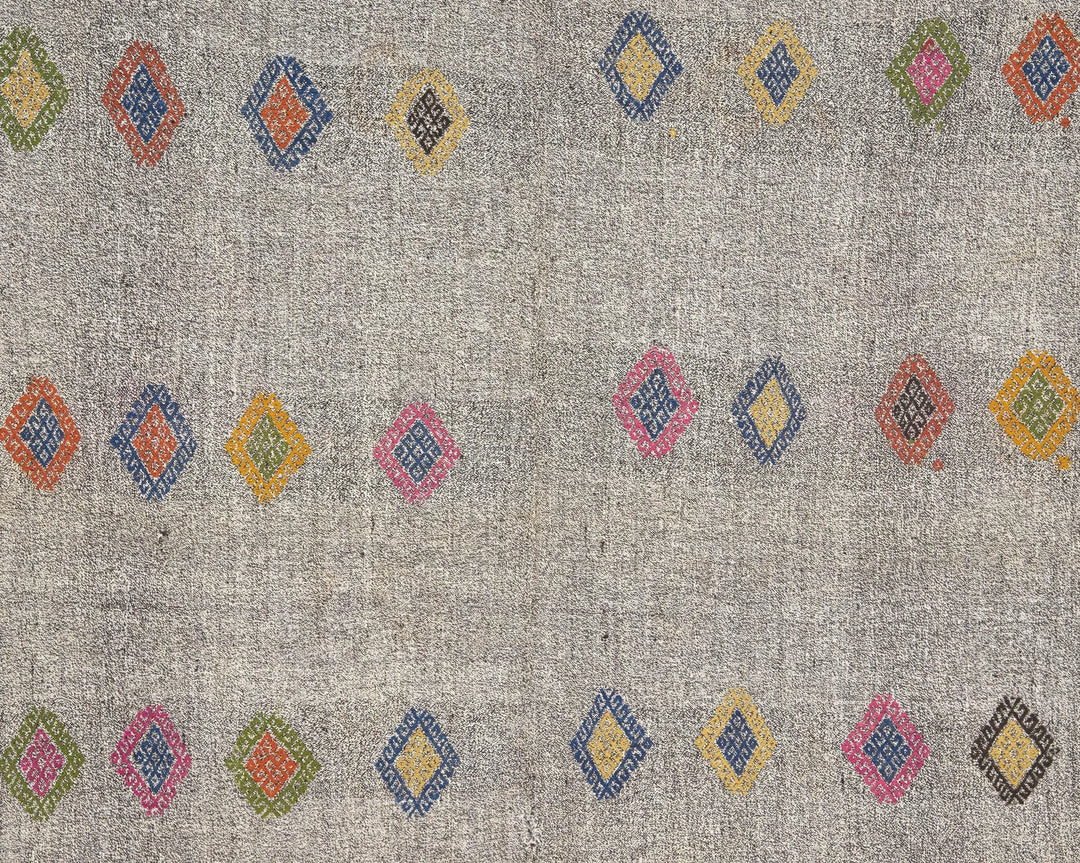 Multicolor Turkish Kilim Rug 6'1" x 7'7" Flat-Weave | No. VR85075