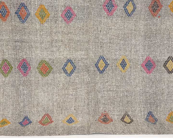 Multicolor Turkish Kilim Rug 6'1" x 7'7" Flat-Weave | No. VR85075
