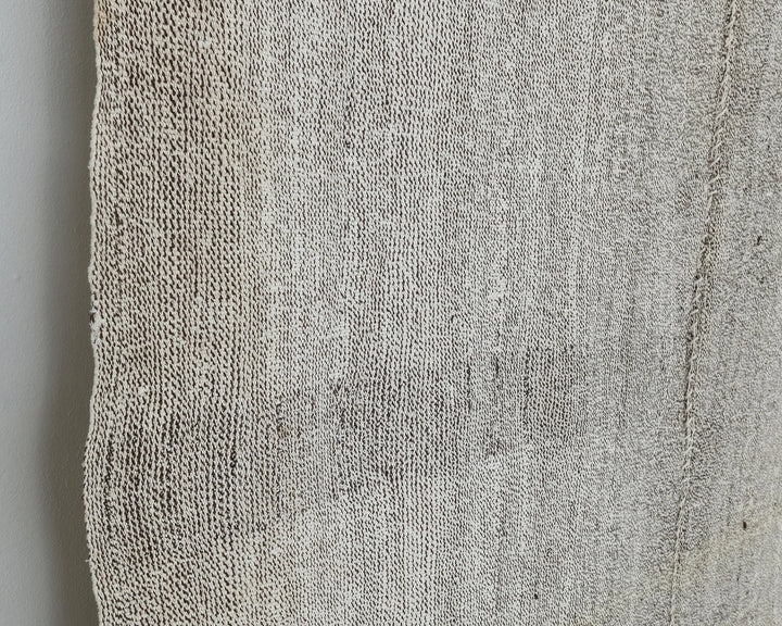 Gray Turkish Kilim Rug 6' x 10' Flat-Weave close-up