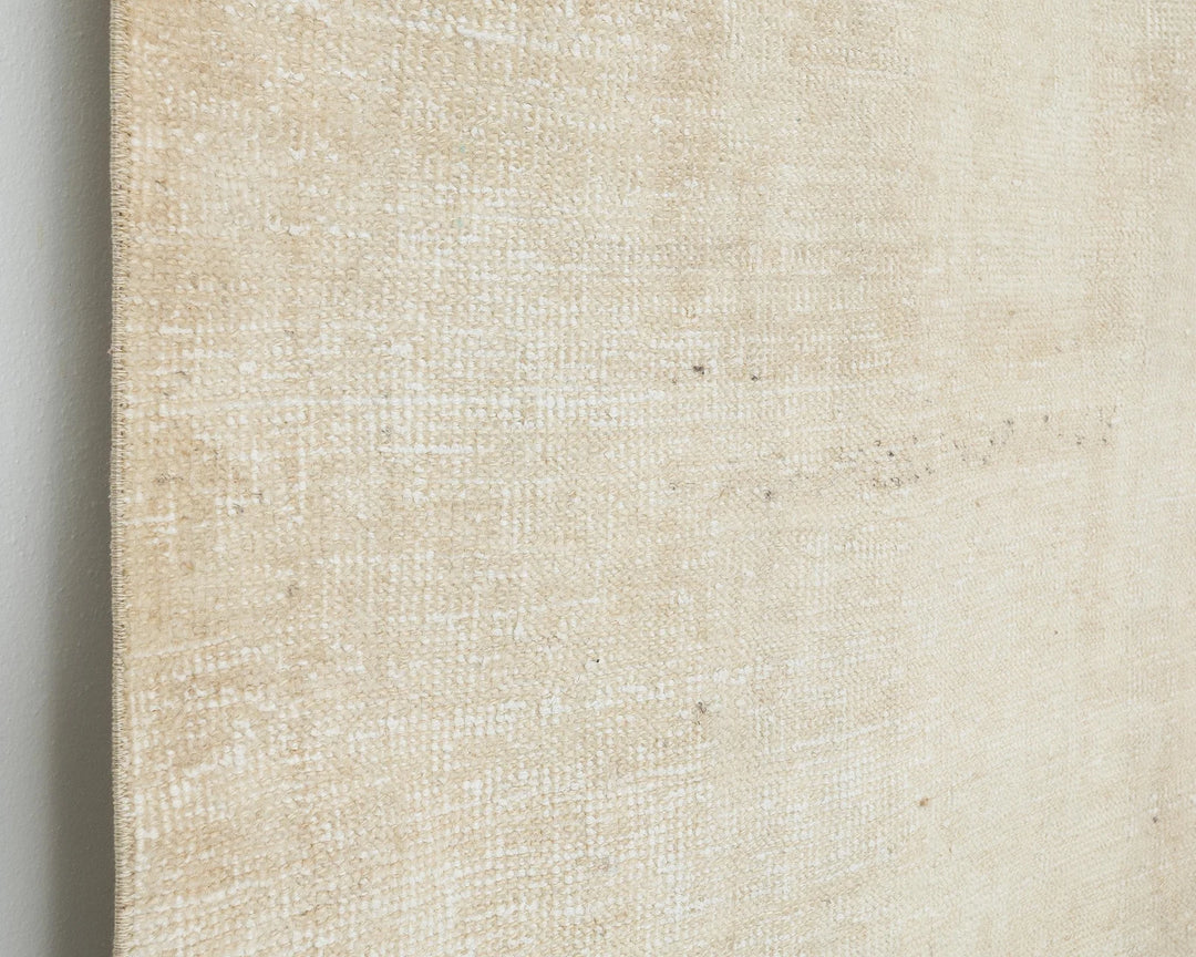 Beige Turkish Oushak Rug 3' 5" x 11' 1" Hand-Knotted | No. VR85151