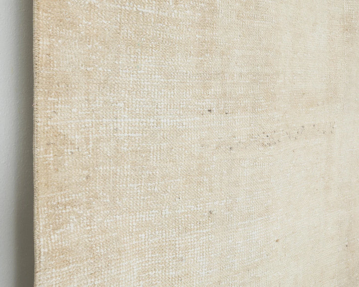 Beige Turkish Oushak Rug 3' 5" x 11' 1" Hand-Knotted | No. VR85151