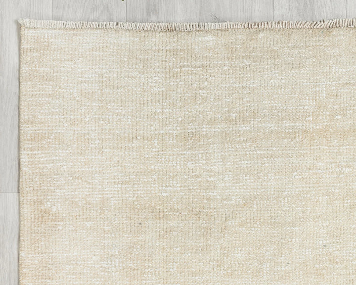 Beige Turkish Oushak Rug 3' 5" x 11' 1" Hand-Knotted | No. VR85151