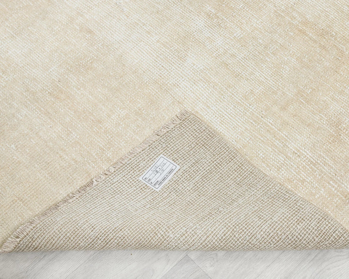 Beige Turkish Oushak Rug 3' 5" x 11' 1" Hand-Knotted | No. VR85151